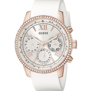 NWOT guess women’s white silicone strap watch 40mm